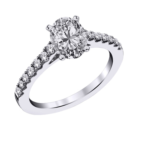 14kt White Gold 1.30cttw Lab-Grown Oval Diamond Engagement Ring