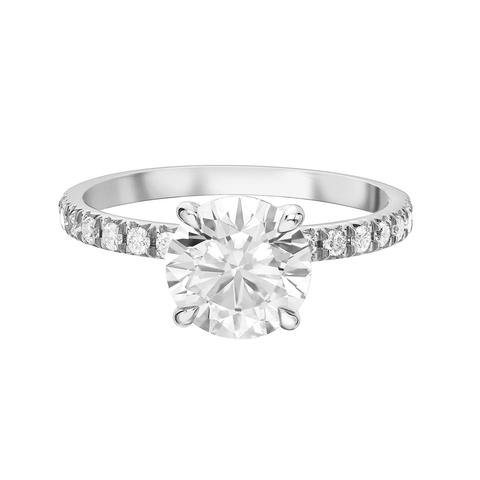 14kt White Gold 1.30cttw Lab-Grown Diamond Side Stone Engagement Ring