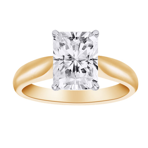 14kt Yellow Gold 2.00ct Radiant Lab-Grown Diamond Engagement Ring