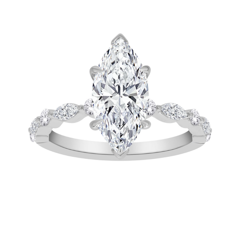 14kt White Gold 5.02cttw Lab-Grown Marquise Diamond Engagement Ring
