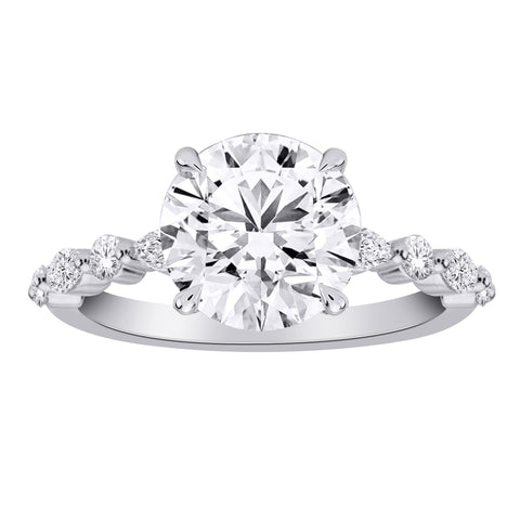 14kt White Gold 5.01cttw Lab-Grown Round and Marquise Diamond Engagement Ring