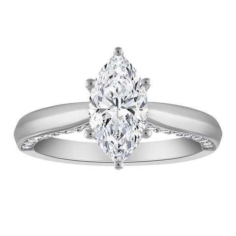 10kt White Gold 2.00cttw Marquise Lab-Grown Diamond Engagement Ring