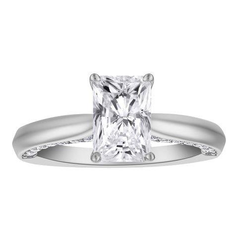 10kt White Gold 2.00cttw Radiant Lab-Grown Diamond Engagement Ring