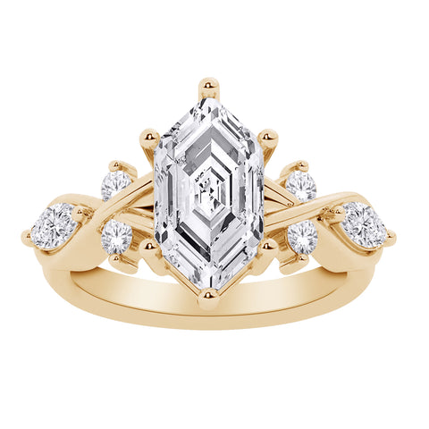 14kt Yellow Gold 2.50cttw Lab-Grown Marquise Diamond Engagement Ring