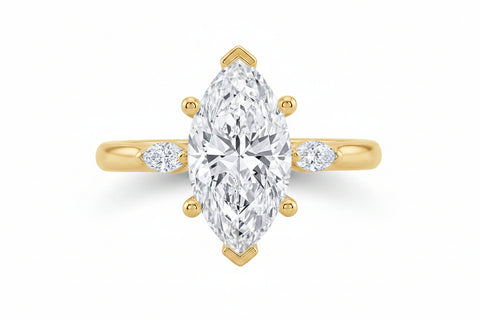10kt Yellow Gold 1.00cttw Lab-Grown Marquise Diamond Engagement Ring