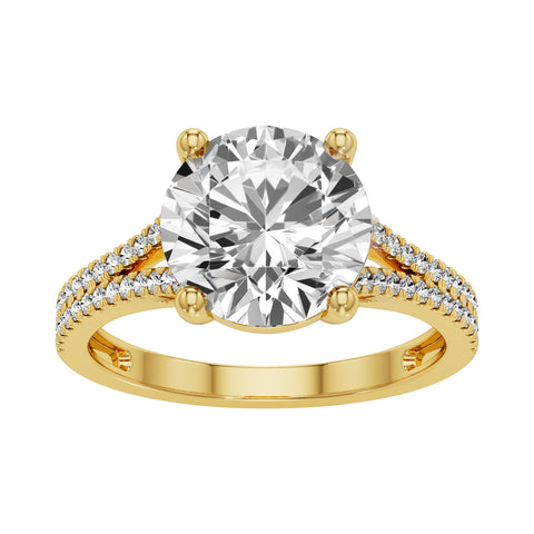 14kt Yellow Gold 2.30cttw Lab-Grown Round Diamond Engagement Ring