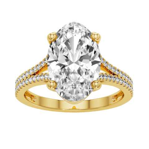 14kt Yellow Gold 2.26cttw Lab-Grown Oval Diamond Engagement Ring