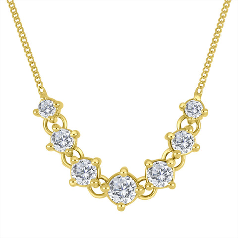 10kt Yellow Gold 0.50cttw 7 Lab-Grown Diamonds Necklace