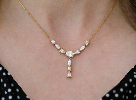 14kt Yellow Gold 3.25cttw 10 Lab-Grown Diamonds Necklace