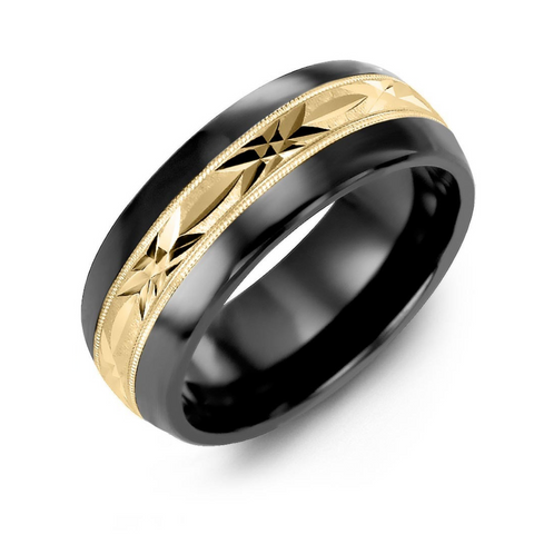 Men's and Women's Classic Diamond Cut Milgrain Wedding Ring