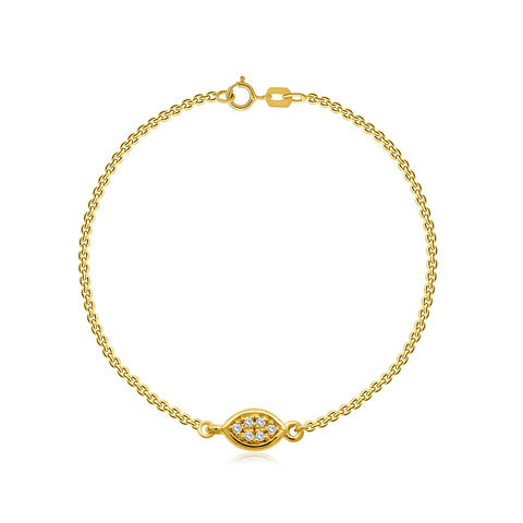 10kt Yellow Gold 0.14cttw Marquise Lab-Grown Diamond Reversible Bracelet