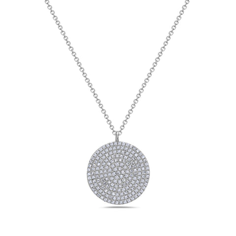 14kt White Gold 0.43cttw Diamond Disc Pendant