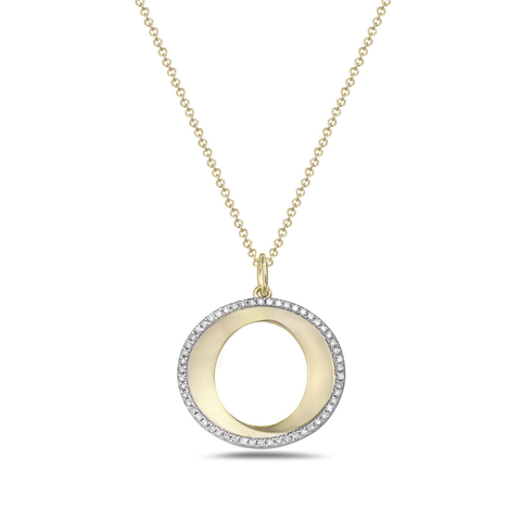 14kt Yellow Gold 0.54cttw Diamond Open Pendant