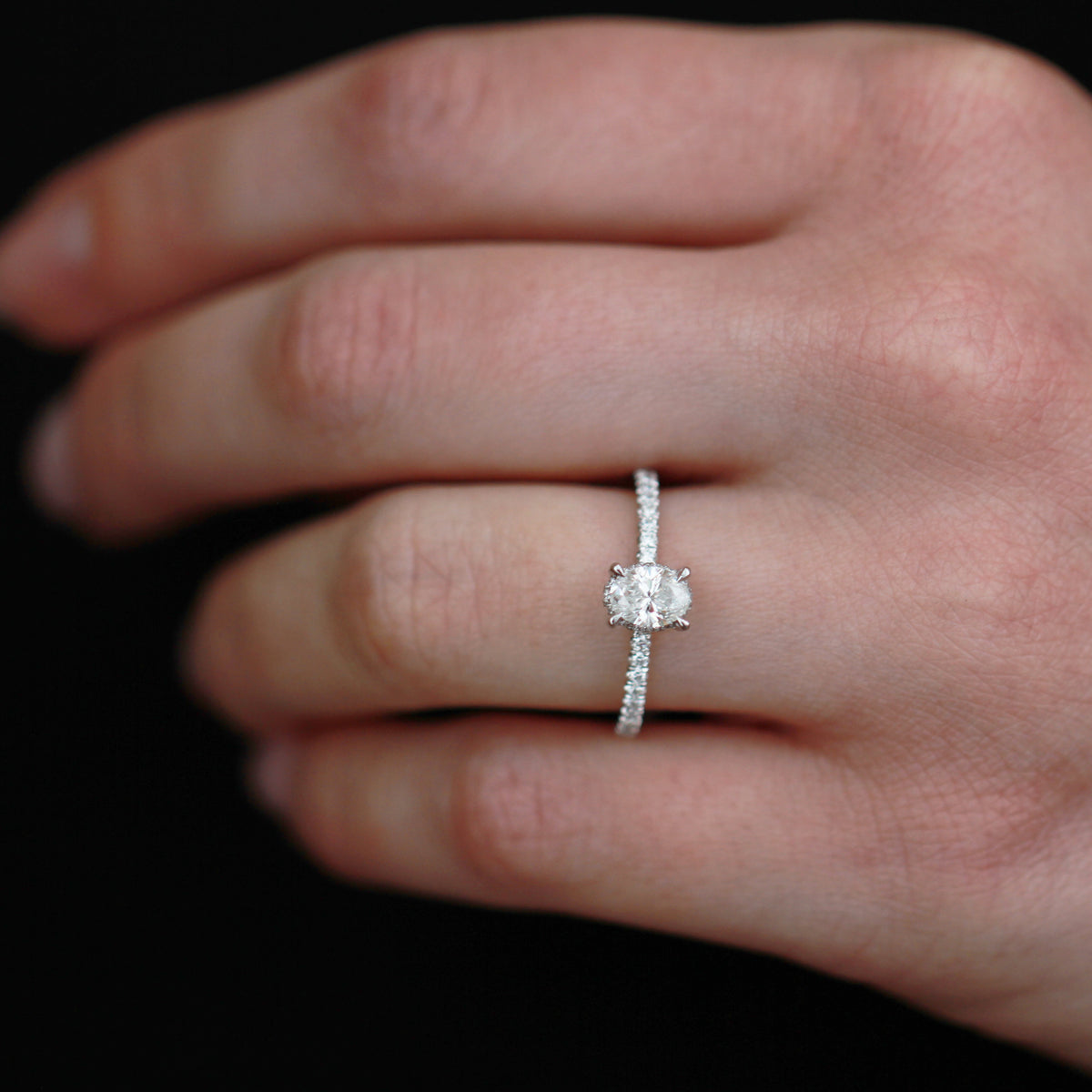 14kt White Gold Secret Halo Canadian Diamond Engagement Ring ...