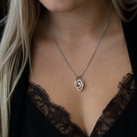 14kt White and Yellow Gold 0.72cttw Canadian Diamond Pulse Pendant
