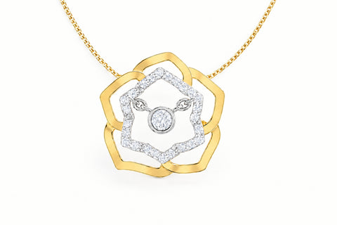 10kt Yellow Gold Floral Diamond Pendant