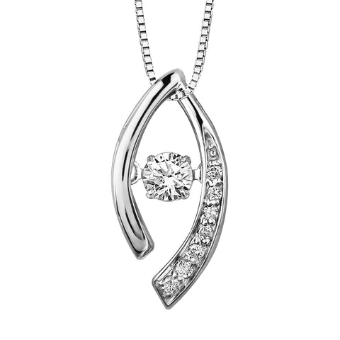 14kt WhiteGold 0.77cttw Canadian Diamond Pulse Pendant