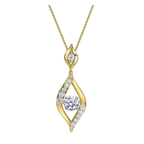 14kt Two Tone Gold 1.67cttw Lab-Created Diamond Pulse pendant