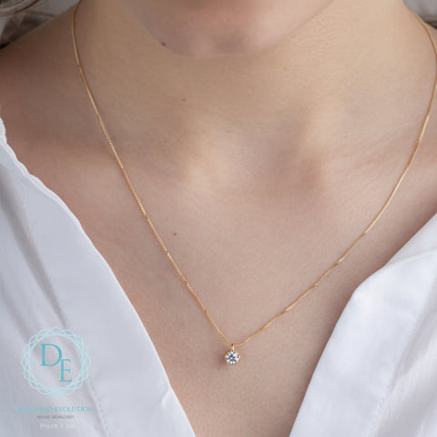 10kt Yellow Gold 0.30ct Round Lab-Grown Diamond Bezel Set Pendant