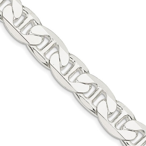 Sterling Silver 11.6mm Anchor 9 Inches Bracelet