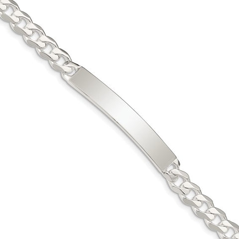 Sterling Silver Curb Link ID Bracelet 8 Inches