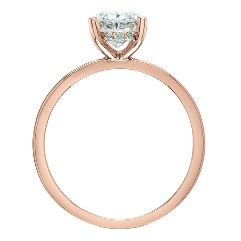 14kt Rose Gold 1.07cttw Lab-Created Oval Diamond Solitaire Engagement Ring