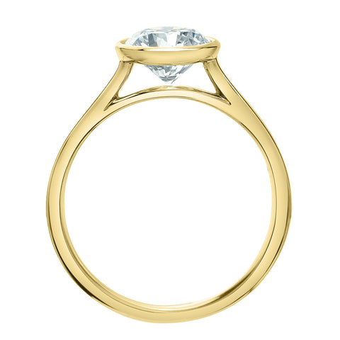 14kt Yellow Gold 1.50cttw Lab-Grown Round Diamond Bezel Engagement Ring