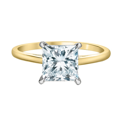 14kt Yellow and White Gold 2.06ct Lab-Grown Solitaire Diamond Engagement Ring