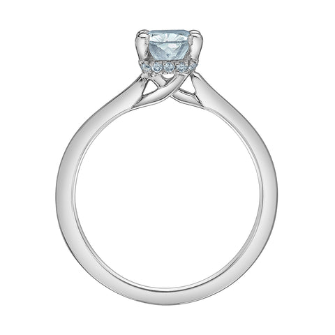 14kt White Gold 1.33cttw Canadian Diamond Cushion Center Engagement Ring
