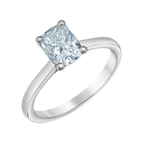 14kt White Gold 1.33cttw Canadian Diamond Cushion Center Engagement Ring