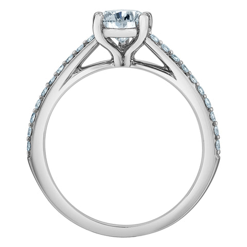14kt White Gold 1.23cttw Pear CANADIAN Diamond Engagement Ring