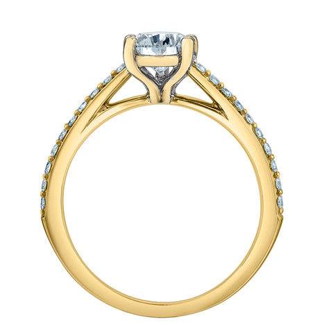 14kt Yellow Gold 1.70cttw Pear CANADIAN Diamond Engagement Ring