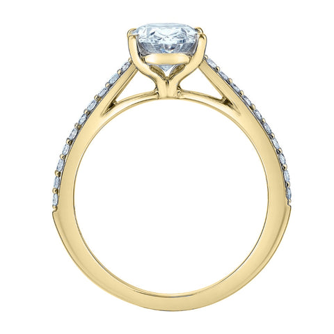 14kt Yellow Gold 1.70cttw Oval CANADIAN Diamond Engagement Ring