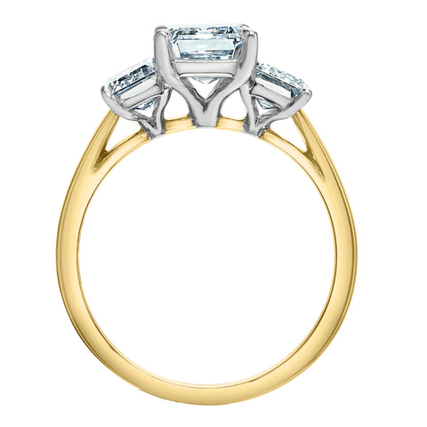 14kt Tow-Tone Gold 3.41cttw Lab-Created Diamonds Three-Across Ring