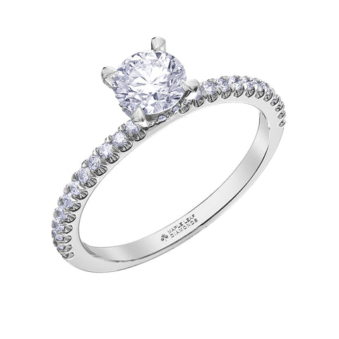 14kt White Gold 1.02cttw Round Canadian Diamond Engagement Ring
