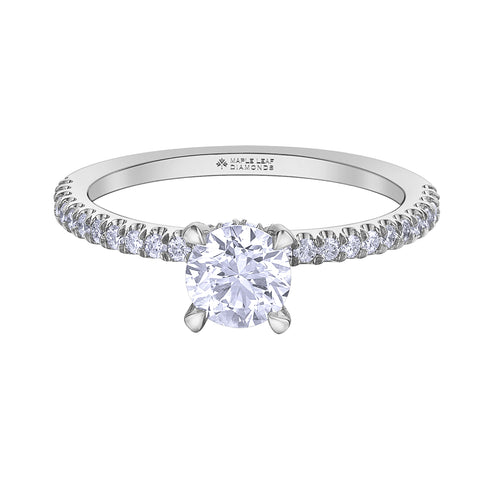 14kt White Gold 1.02cttw Round Canadian Diamond Engagement Ring