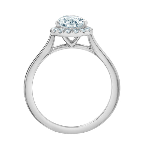 14kt White Gold 1.73cttw Lab-Created Pear Diamond Halo Engagement Ring