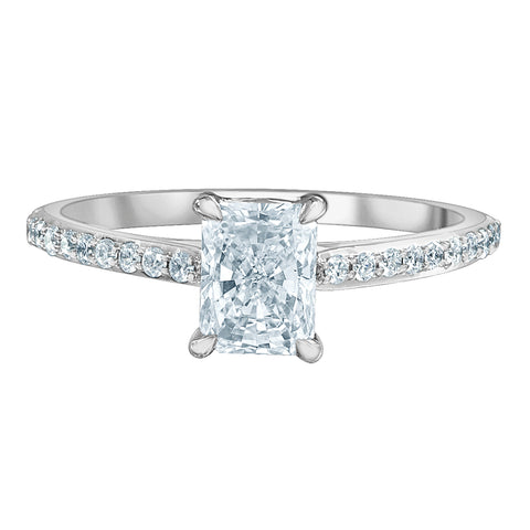 14kt White Gold 1.25cttw Canadian Diamond Radiant Center Engagement Ring