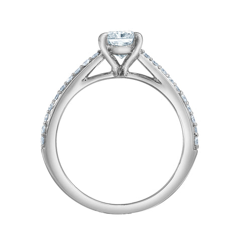 14kt White Gold 1.25cttw Canadian Diamond Radiant Center Engagement Ring