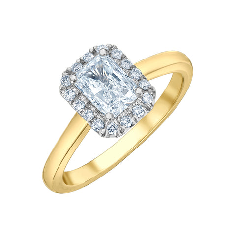 14kt Two Tone Gold 2.21cttw Lab-Created Halo Engagement Ring