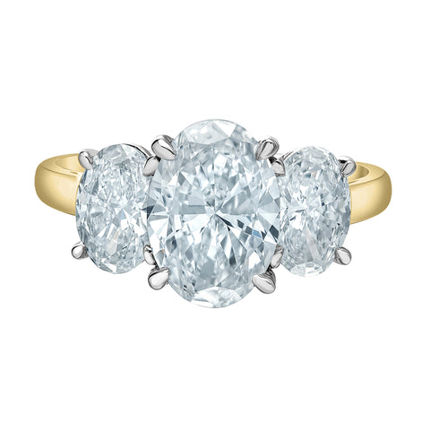 14kt Tow-Tone Gold 3.42cttw Lab-Created Diamonds Three-Across Ring