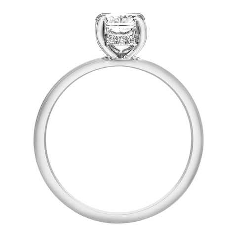14kt White Gold 1.57cttw Radiant Cut Canadian Diamond Hidden Halo Engagement Ring