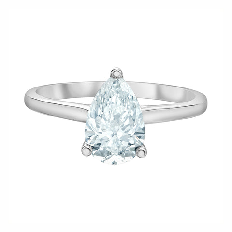 14kt White Gold 1.27cttw CANADIAN Pear Engagement Ring