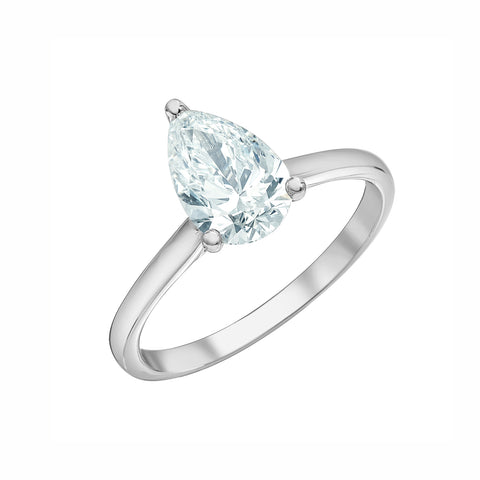 14kt White Gold 1.27cttw CANADIAN Pear Engagement Ring