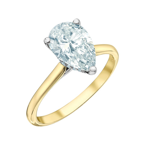 14kt Yellow Gold 1.27cttw CANADIAN Pear Engagement Ring