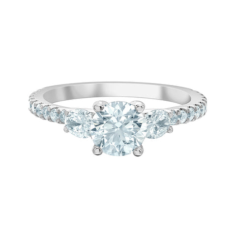 14kt White Gold 2.80cttw Lab-Created Diamond Three-Across Engagement Ring