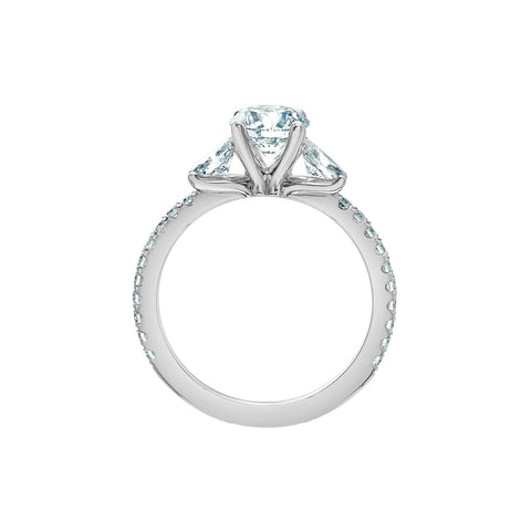 14kt White Gold 2.80cttw Lab-Created Diamond Three-Across Engagement Ring