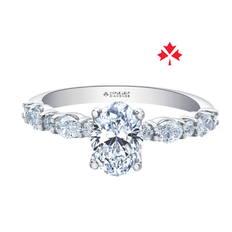 14kt White Gold 1.48cttw Canadian Diamond Oval Cut Engagement Ring