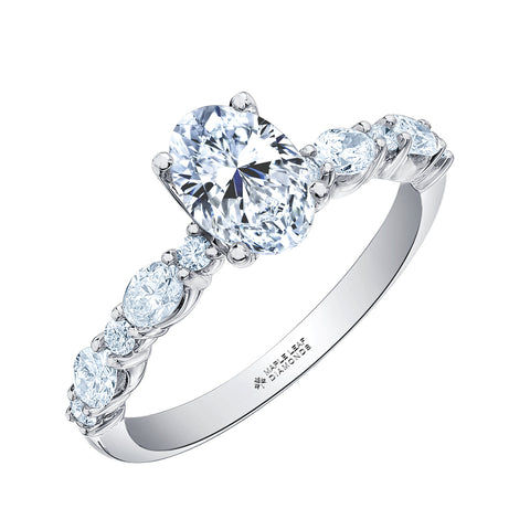 14kt White Gold 1.48cttw Canadian Diamond Oval Cut Engagement Ring