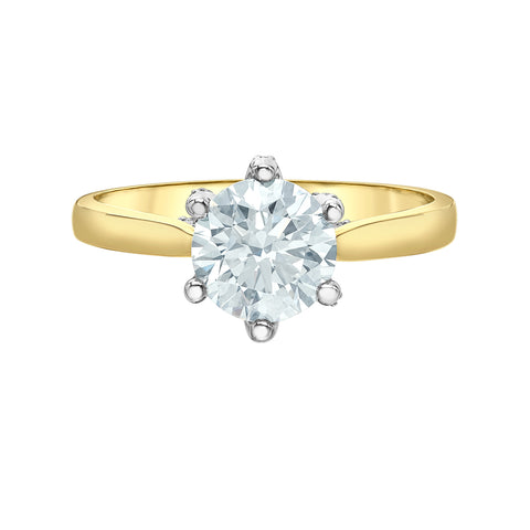 14kt Two Tone Gold 1.68cttw Lab Created Round Diamond Engagement Ring